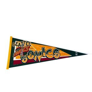 Vintage 1994 Seattle Sonics NBA Felt Pennant Tag Express Trench Space Needle Log